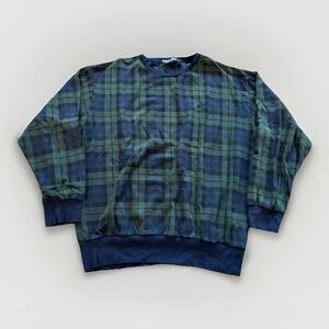 Vintage‎ Polo Ralph Lauren Golf Sweatshirt Mens XL Cotton 90s Tartan Plaid